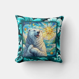 Grateful grillige Polar Beer Faux Glas in lood Kussen