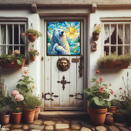 Grateful grillige Polar Beer Faux Glas in lood Raamsticker