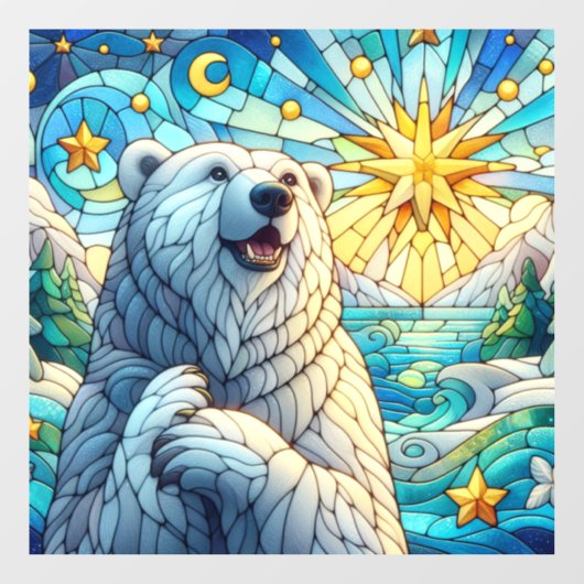 Grateful grillige Polar Beer Faux Glas in lood Raamsticker