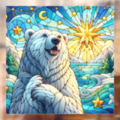 Grateful grillige Polar Beer Faux Glas in lood Raamsticker (Vel 2)