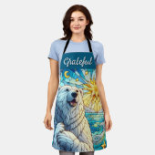 Grateful grillige Polar Beer Faux Glas in lood Schort (Gedragen)