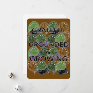 Grateful Grounded Growing – Modern Geo Art Card Feestdagenkaart