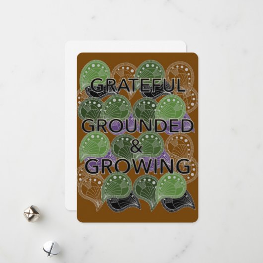 Grateful Grounded Growing – Modern Geo Art Card Feestdagenkaart (Voorkant / Achterkant in situ)