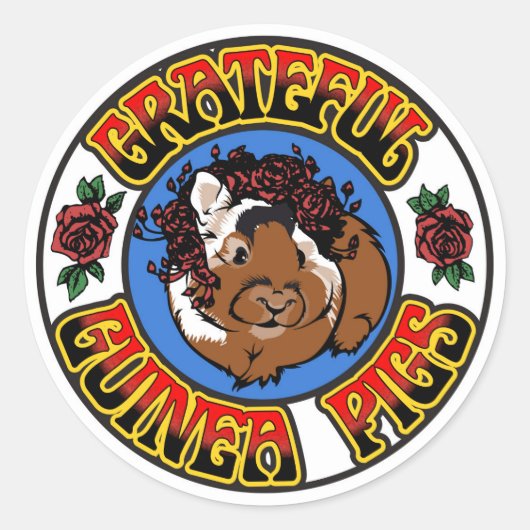 Grateful Guinea Pig Ronde Sticker (Voorkant)