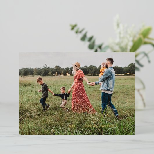 Grateful Hand-Lettered Folie Vakantie fotokaart Folie Feestdagenkaart (Staand Voorkant)