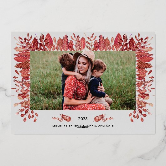 Grateful Hand-Lettered Folie Vakantie fotokaart Folie Feestdagenkaart (Achterkant)