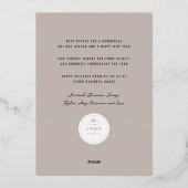 Grateful Handwrite Script 3 Foto Stijlvol Business Folie Feestdagenkaart (Achterkant)