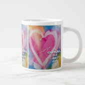 Grateful Happy Bone China Mok kunst van Pedie Wolf (Rechts)