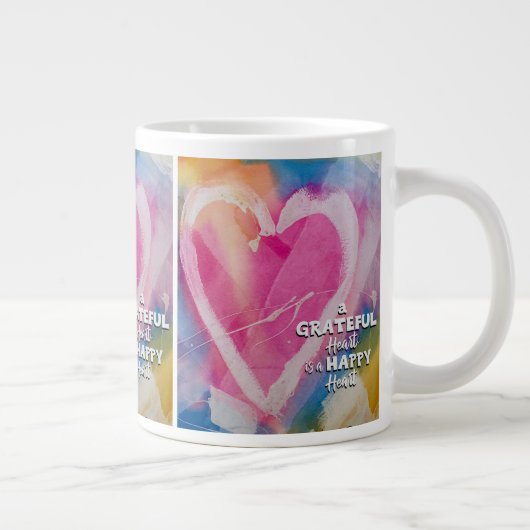 Grateful Happy Bone China Mok kunst van Pedie Wolf (Rechts)