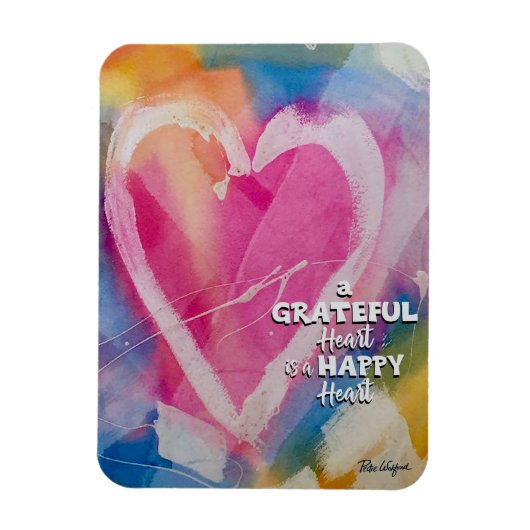 Grateful Happy Heart Magnet art door Pedie Wolfond Magneet (Verticaal)