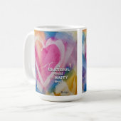 Grateful Happy Heart Mok art van Pedie Wolfond (Voorkant links)