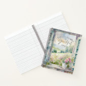 Grateful hart waterverf bloemenvenster dagboek notitieboek (Binnen)