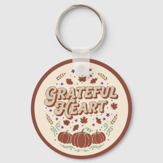 Grateful Heart Autumn Pumpkin Design Sleutelhanger