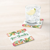 Grateful Heart Autumn verliest Thanksgiving Border Kartonnen Onderzetters (Insitu)