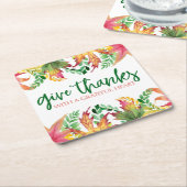 Grateful Heart Autumn verliest Thanksgiving Border Kartonnen Onderzetters (Schuin)