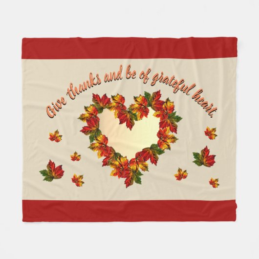 Grateful Heart Fleece Blanket (Voorkant (Horizontaal))