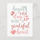 Grateful Heart | Grafiek met handschrift Briefkaart (Voorkant)