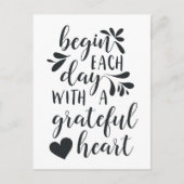 Grateful Heart | Grafiek met handschrift Briefkaart (Voorkant)