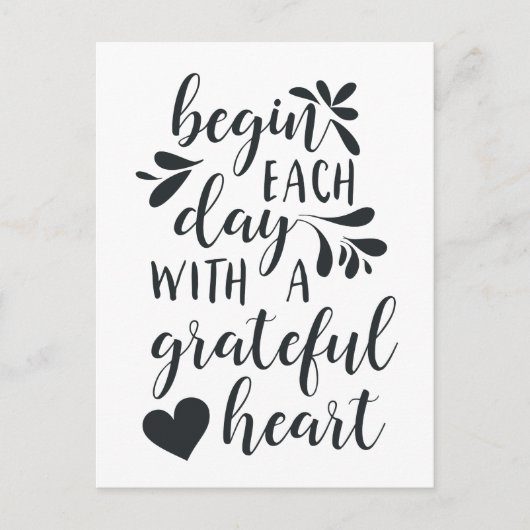 Grateful Heart | Grafiek met handschrift Briefkaart (Voorkant)