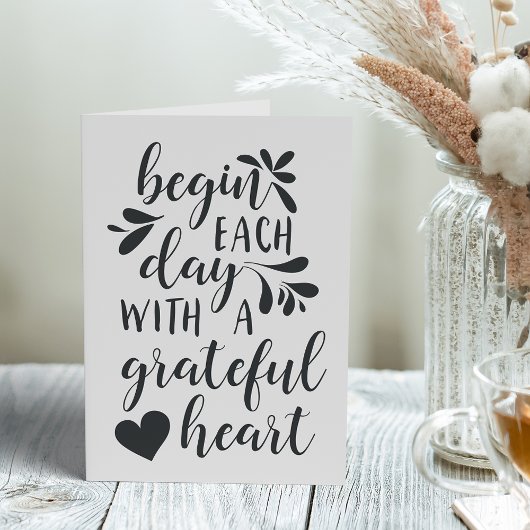 Grateful Heart | Grafiek met handschrift Kaart
