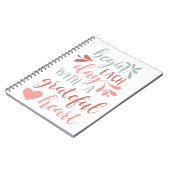 Grateful Heart | Grafiek met handschrift Notitieboek (Linkerzijde)