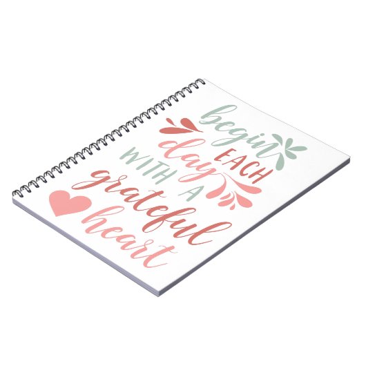 Grateful Heart | Grafiek met handschrift Notitieboek (Linkerzijde)