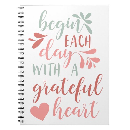 Grateful Heart | Grafiek met handschrift Notitieboek (Voorkant)