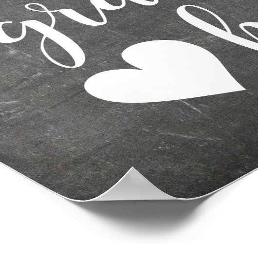 Grateful Heart | Grafiek met handschrift Poster (Hoek)