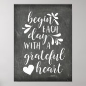 Grateful Heart | Grafiek met handschrift Poster (Voorkant)