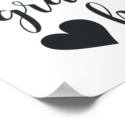 Grateful Heart | Grafiek met handschrift Poster (Hoek)