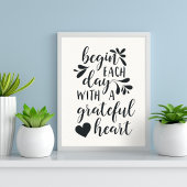 Grateful Heart | Grafiek met handschrift Poster
