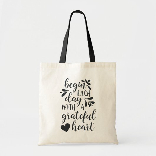 Grateful Heart | Grafiek met handschrift Tote Bag (Voorkant)