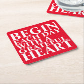 Grateful Heart Graphic Typography Onderzetter (Schuin)