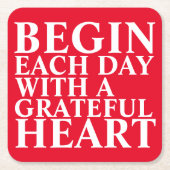 Grateful Heart Graphic Typography Onderzetter (Voorkant)