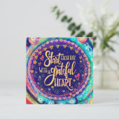 "Grateful Heart"-Inspiron-flatkaart Feestdagenkaart (Staand voorkant)