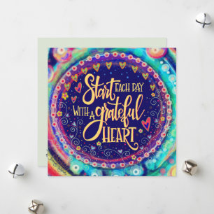 "Grateful Heart"-Inspiron-flatkaart Feestdagenkaart