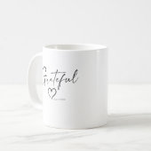 Grateful Heart | Jouw naam Minimale inkt Koffiemok (Voorkant links)