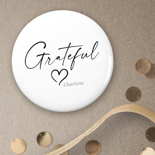 Grateful Heart | Jouw naam Minimale inkt Magneet