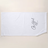 Grateful Heart | Jouw naam Minimale inkt Strandlaken (Voorkant)