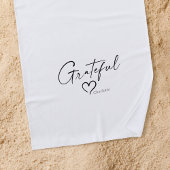 Grateful Heart | Jouw naam Minimale inkt Strandlaken