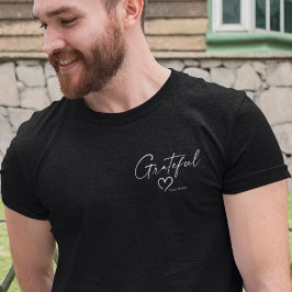 Grateful Heart | Jouw naam Minimale inkt T-shirt