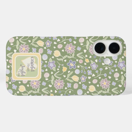 Grateful Heart Joyful Life Floral Phone Case  (Achterkant (horizontaal))