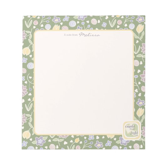 Grateful Heart Joyful Life Personalized Notepad  Notitieblok (Voorkant)