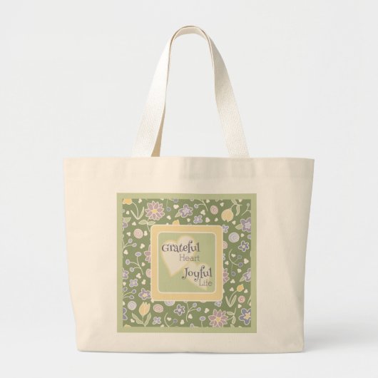 Grateful Heart Joyful Life Personalized Tote Bag  (Voorkant)