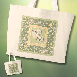 Grateful Heart Joyful Life Personalized Tote Bag 