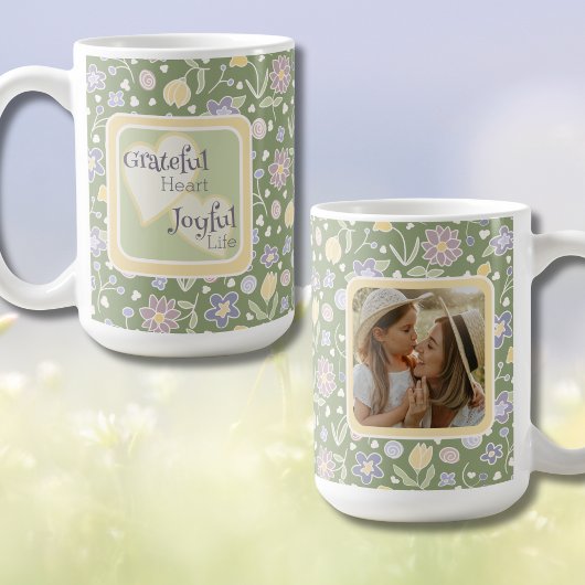 Grateful Heart Joyful Life Photo Mug Koffiemok