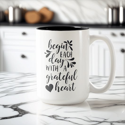 Grateful Heart Jumbo Tweekleurige Koffiemok