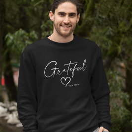 Grateful Heart | Lange hoes Jouw namen inkt T-shirt
