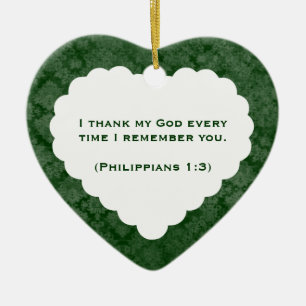 Grateful Heart Personalized Green Gift Keramisch Ornament