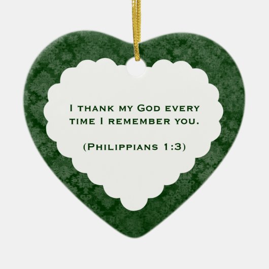 Grateful Heart Personalized Green Gift Keramisch Ornament (Voorkant)